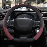 UNNIQ Auto Lenkrad Abdeckung PU Leder Auto Zubehör Für Chery Für Tiggo 7 Pro Plus Für Tiggo 8 Plus Für tiggo 5X Pro(D Shape Wine Red7)