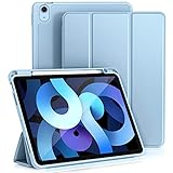 Vobafe Hülle Kompatibel mit iPad Air 4 Generation Hülle 10.9' 2020, Trifold Ständer Schutzhülle mit Stifthalter - Unterstützt 2. Gen iPencil Aufladen, Auto Schlafen/Wachen, Hell Blau