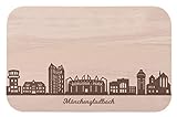 Frühstücksbrettchen Mönchengladbach mit Skyline Gravur - Brotzeitbrett & Geschenk für Mönchengladbach Stadtverliebte & Fans - ideal auch als Souvenir