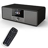XORO HMT 600 V2 - All-in-One Internetradio mit WLAN, CD-Player, DAB+/FM Radio, Bluetooth, Podcast, USB MP3 Mediaplayer, Spotify Connect, MP3-Streaming (UPnP) Schwarz