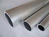 B&T Metall Aluminium Rundrohr, Ø 25,0 x 2,0 mm, Länge ca. 2,0 m | Konstruktionsrohr Alu AlMgSi0,5 F22 (EN-AW 6060), roh, unbehandelt, Hohl-Profil
