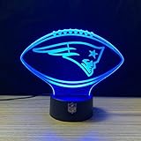 New England Patriots NFL LED Lampe Licht LOGO, Wechselmodus mit 6 unterschiedlichen Farben