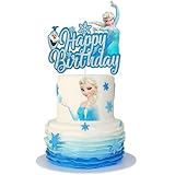 Elsa Prinzessin Cake Tortendeko,Frozen Prinzessin Cake Toppers,Happy Birthday Tortendeko Geburtstag Kuchen Dekoration Geburtstag Party Cake Topper für Mädchen Jungen Kinder Geburtstag