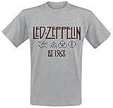 Led Zeppelin Symbols Est. 1968 Männer T-Shirt grau meliert 3XL