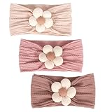3 Stück Baby-Blumen-Stirnband, Nylon-Baby-Stirnbänder, weiche Haarbänder, Baby-Zubehör für Neugeborene, Kleink