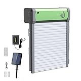 Automatische Hühnerklappe Solar Rolltor, Elektrische Hühnerklappe mit Timer, Lichtsensor, Fernbedienung, Intelligenter Einklemmschutz Hühnertür, Automatisch Hühnerstall Türöffner für Hühnerhaltung