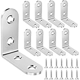 20 Stück Winkelverbinder, Winkel Edelstahl Metallwinkel 90 grad 40X40mm, Kleine Winkel mit 80 Stück Schrauben für Anbau Winkel Bracket Möbel Tabelle Stuhl Bücherregal (Silber)