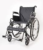 Dunimed Faltbarer Rollstuhl - Faltrollstuhl - Feste Armlehnen und klappbare Fußstützen - Leichtgewicht
