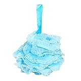 SANWOOD Zurück Peeling Tuch Handschuh Schwamm Kugelwäscher, Kinder großes Badezimmer Hängendes Seil Spitze Mesh Dusche Bad Kugelkörper Reinigungswerkzeug - Blau