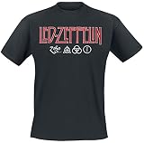 Led Zeppelin Logo & Symbols Männer T-Shirt schwarz L 100% Baumwolle Band-Merch, B