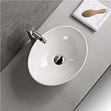 Nero Kleines Keramik Aufsatz Waschbecken oval Gäste WC 40x32cm