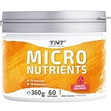 TNT Multivitamin Pulver mit 24 Vitaminen & Mineralien (360g) • Vitamin Komplex mit Grüntee Extrakt, Spirulina & Coenzym Q10 • Micronutrients (Süße Himbeere)