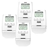 4 Stück Premium Elektronischer Heizungsthermostat HT 2000 - Thermostat Heizung programmierbar - Heizkörper Heizungsregler mit Zeitschaltuhr - Heizkörperthermostat Made in Germany