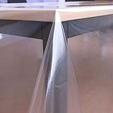 KEVKUS Tischfolie Tischdecke glasklar durchsichtig transparent 0,3 mm wählbar in eckig rund oval (Rand: Schnittkante (ohne Einfassung), 140 x 200 cm eckig)