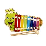 STOBOK Holz Xylophon Spielzeug Raupe Tier Xylophon Glockenspiel Musikhand Klopfinstrumente für Kinder Kleinkind (Raupe)