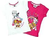 PAW PATROL Mädchen T-Shirt mit Skye + Everest - 2er Pack Unterhemden, Farbe:Mint & Rosa, Größe:98/104
