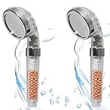 Aquadon Shower Hero 2 Stk. – wassersparender Duschkopf mit Mineralsteinen – Duschbrause mit 3 Wasserstrahl-Einstellungen – druckerhöhender Sparduschkopf mit Filter-Funktion