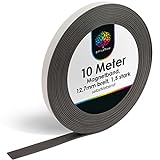 OfficeTree ® Magnetband 10m - selbstklebend für sichere Magnetisierung von Plakaten Fotos Papier - extra Starke Haftkraft an Whiteboard Magnet-Tafel Pinnwand - schwarz (10 m)
