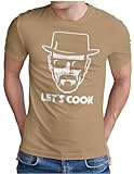 OM3® MR White Lets Cook T-Shirt | Herren | Statement Parodie Kult TV Serie | Khaki, L
