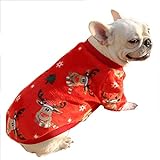 Haustierkleidung, Hunde-Winter-Pyjama, schöne Hundemäntel, warmes und kaltes Wetter, französische Bulldogge, Pullover für Katzen, Welpen, kleine und mittelgroße Hunde (XXL, roter Hirsch)
