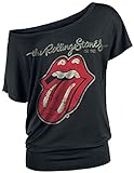 The Rolling Stones Plastered Tongue Frauen T-Shirt schwarz M