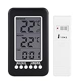 Professionelles Indoor-Outdoor-Thermometer, drahtloses LCD-Digital-Raummessgerät, Temperaturmesser, Uhr, Monitor, Genauigkeitskalibrierung für Home Office, Babyzimmer, Schlafzimmer