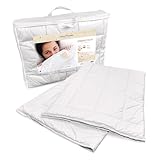 AlpenXund ZirbenFamilie Zirben-Bettdecke 140 x 200 cm, Schurwolle und Zirbenholzflocken, Body-Fit Einzelk