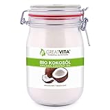 GreatVita Kokosöl, Geschmacksneutral (desodoriert), 1000 ml im Bügelglas zum Kochen Braten Backen