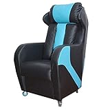 Zum Spielen von Gaming-Liegestuhl, Einzelbett, Wohnzimmer, PU-Leder, Heimkino, ergonomischer Stuhl (anpassbar) (Farbe: Blau)