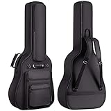 CAHAYA Gitarrentasche Gig Bag Gitarre Tasche Gitarrenhülle 6 Vortaschen wasserdicht mit Notenständertasche 8mm Gepolsterte für 40 41 42 Zoll Gitarren CY0181