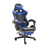High Race Gaming Chair Pu. Leder Bürostuhl Stuhl Rücken- und Sitzkissen for Pc. Spiele Bürostuhl (blau Größe: 70 x 70 x 125 cm) kangdongxu (Color : Gold, Size : 70X70X125CM)