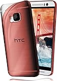 moex Aero Case kompatibel mit HTC One M9 - Hülle aus Silikon, komplett transparent, Klarsicht Handy Schutzhülle Ultra dünn, Handyhülle durchsichtig einfarbig, Rot