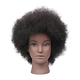 Lwieui Haar Trainingskopf Weiblicher Mannequin-Kopf Mit Menschlichen Haar-Kosmetik-Mannequin-Puppen-Kopf für Styling Braid (Farbe : Black, Size : One Size)