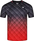 VICTOR Unisex T-Shirt T-13100 C - schwarz-rot - schwarz-rot, L