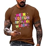 T-Shirts für Herren, stilvoll, Buchstabendruck, kurzärmelig, lässig, bequem, lustige Shirts für Männer, braun, L