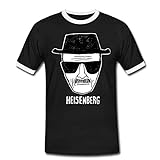Spreadshirt Breaking Bad Heisenberg Skizze Zeichnung Männer Kontrast T-Shirt, XXL, Schwarz/Weiß
