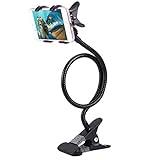 DFVmobile - Flexible Metal Long Arm Lazy Bracket Holder with Phone Clamp & Desk Clip. Multi-Function: Desktop, Bed Headboard, Car, Sofa. for Kult Beyond - Black