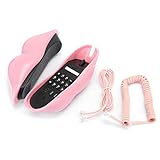 Telefon, Yctze Pink Lips Heimtelefon Im Europäischen Stil, Modisches Desktop-Festnetztelefon (Rosa)