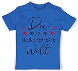 Statement Sprüche Baby - Du bist Meine kleine perfekte Welt schwarz - 3/6 Monate - Royalblau - Fun - BZ02 - Baby Shirt für Mädchen und Jungen