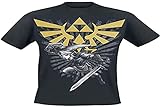Nintendo Herren T-Shirt, L, Zelda/Link, schwarz