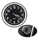 Jedew Car Clock, Mini Quartz Analogue Car Dashboard Clock Time Display Stick-on Clock Air Vent Car Decoration Universal and Luminous