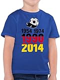Fussball WM 2022 Fanartikel Kinder - 1954, 1974, 1990, 2014 - WM 2018 Weltmeister Deutschland - 164 (14/15 Jahre) - Royalblau - Deutschland Trikot 1990 - F130K - Kinder Tshirts und T-Shirt für Jungen