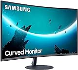 Samsung C27T550FDU 68,58 cm (27 Zoll) Curved Monitor (1.920 x 1.080 Pixel, 16:9 Format, 75 Hz, 4ms, 1000R, dual monitor geeignet, pc monitor, AMD FreeSync) dunkelblaugrau