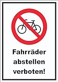 Fahrräder abstellen verboten Aufkleber A1 (594x841mm)