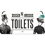 Nostalgic-Art Retro Hängeschild Ladies & Gentlemen Toilets – Türschild als Geschenk-Idee, aus Metall, Vintage-Design zur Dekoration, 10 x 20 cm