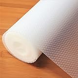 Hersvin Schubladenmatte (Übergröße) 60cmx500cm Schrankpapier Schubladeneinlage EVA Wasserfest Nicht Klebende Unterlage Teppich für Küchenschränke (Transparent/Punkt)