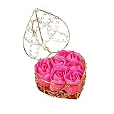 Geschenk Geburtstag Geschenkbox Simulation Rose Seife Seife Valentinstagsgeschenk 6 Tage Künstliche Blumen Künstliche Pflanze Balkongeländer (B-Hot Pink, One Size)
