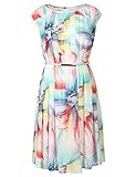 APART, leichtes, weit geschnittenes Sommerkleid, Damen Kleid, aus leicht körnigem, semitransparentem Chiffon, Mint-Multicolor, Mint-Multicolor, 38