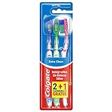 Colgate Zahnbürste Extra Clean, mittel, 3 Stück Handzahnbürste reinigt selbst die hinteren Zähne, mit mittelharten Borsten