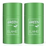 Green Mask Clay Stick, (2PACK)Grüntee Purifying Clay Green Mask, Befeuchtet die Ölkontrolle, Deep Cleansing Smearing Clay Mask, Deep Clean Pore, Moisturizing Nourishing Skin